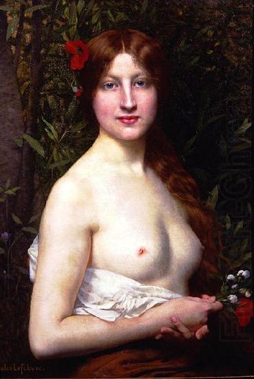 Half Length Demi Nude, Jules Joseph Lefebvre